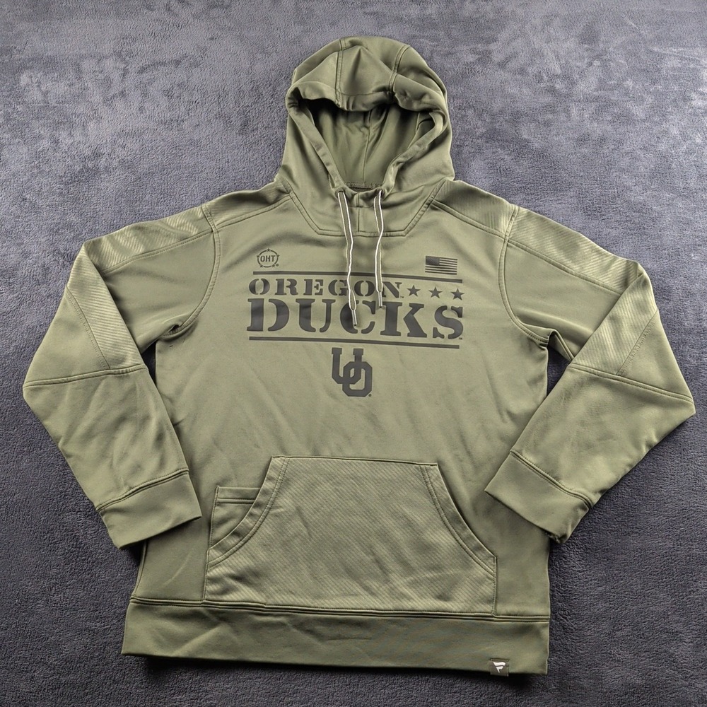 Oregon Ducks OHT Military Appreciation Hoodie Men's Medium Fanatics,Gray